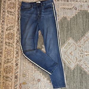 LOFT Denim Skinny Jeans with White Accents